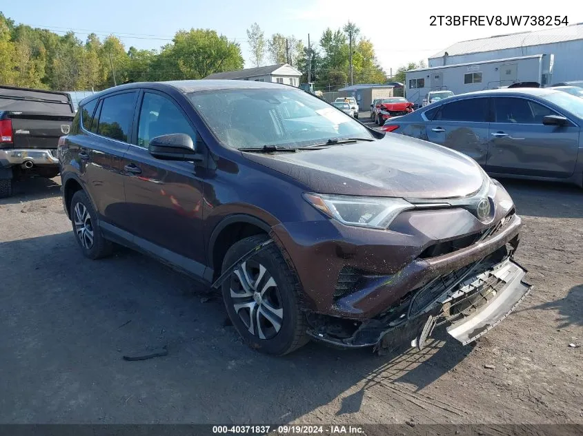 2018 Toyota Rav4 Le VIN: 2T3BFREV8JW738254 Lot: 40371837