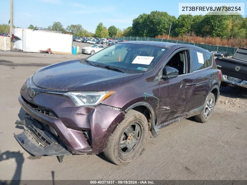2018 Toyota Rav4 Le VIN: 2T3BFREV8JW738254 Lot: 40371837