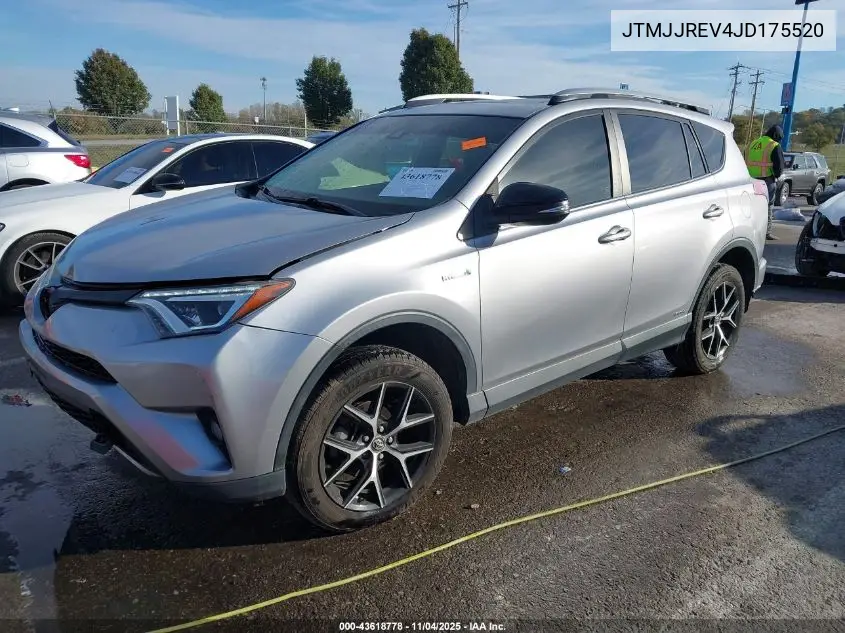 JTMJJREV4JD175520 2018 Toyota Rav4 Hybrid Se