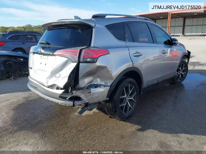 JTMJJREV4JD175520 2018 Toyota Rav4 Hybrid Se