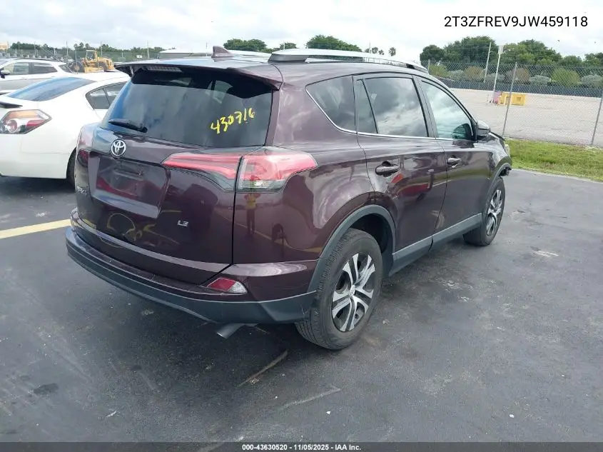 2T3ZFREV9JW459118 2018 Toyota Rav4 Le