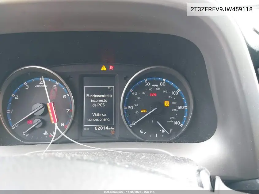 2T3ZFREV9JW459118 2018 Toyota Rav4 Le