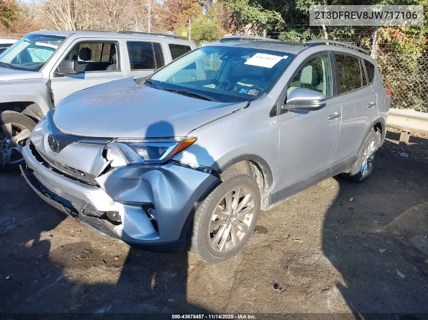 2T3DFREV8JW717106 2018 Toyota Rav4 Limited
