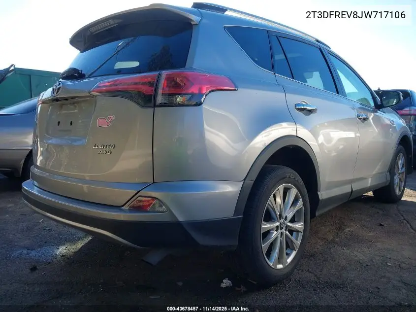 2T3DFREV8JW717106 2018 Toyota Rav4 Limited