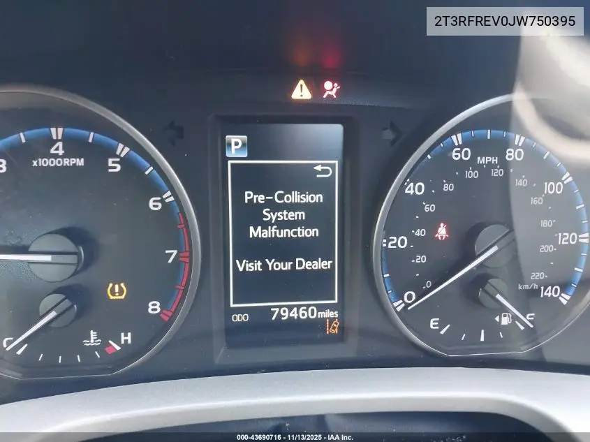 2T3RFREV0JW750395 2018 Toyota Rav4 Xle