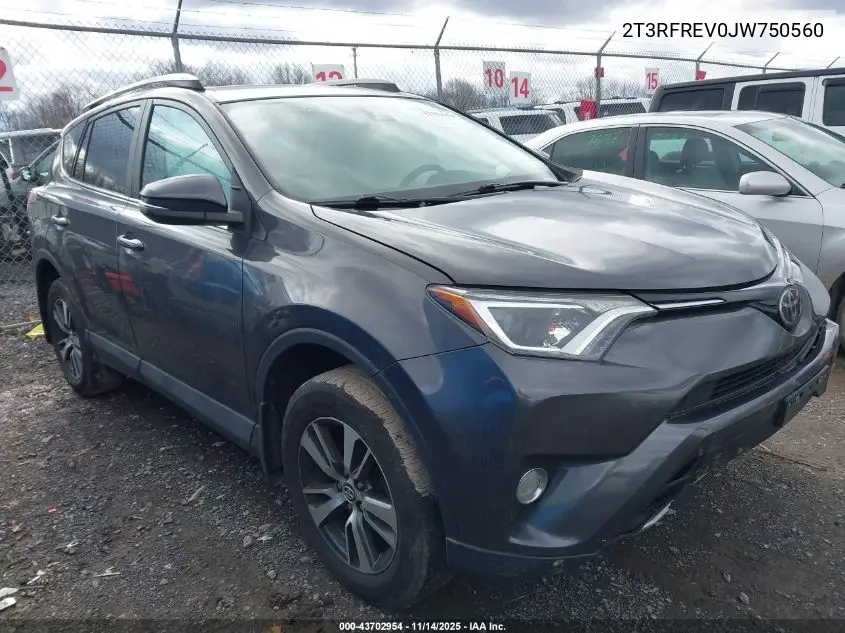 2T3RFREV0JW750560 2018 Toyota Rav4 Xle