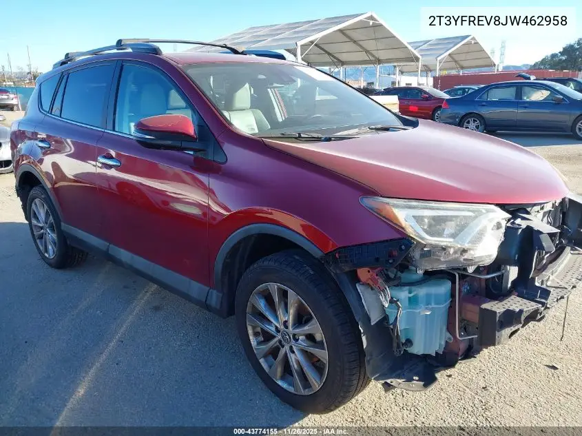 2T3YFREV8JW462958 2018 Toyota Rav4 Limited