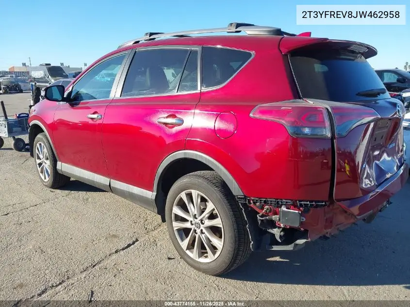2T3YFREV8JW462958 2018 Toyota Rav4 Limited