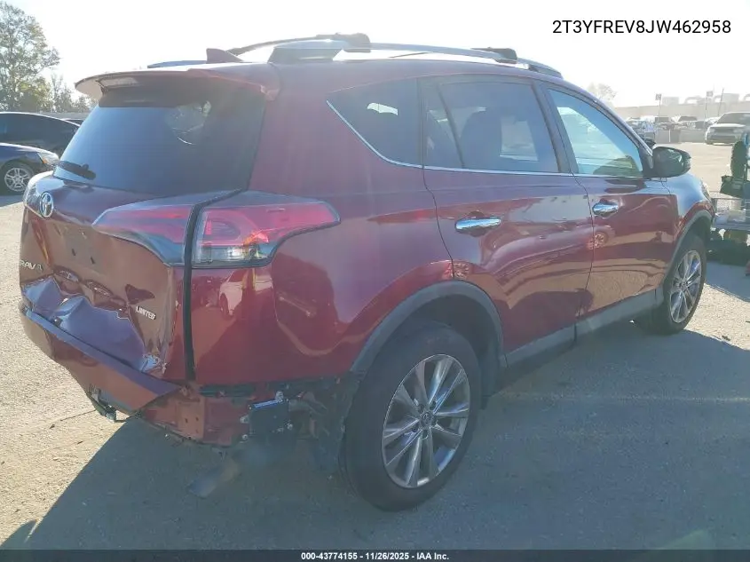 2T3YFREV8JW462958 2018 Toyota Rav4 Limited