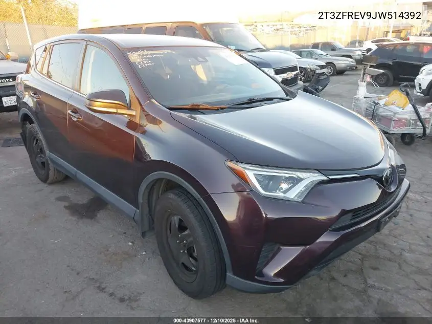 2T3ZFREV9JW514392 2018 Toyota Rav4 Le