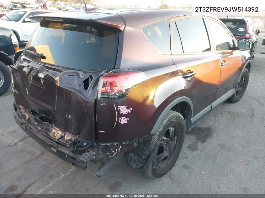 2T3ZFREV9JW514392 2018 Toyota Rav4 Le