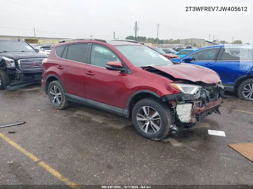 2T3WFREV7JW405612 2018 Toyota Rav4 Xle