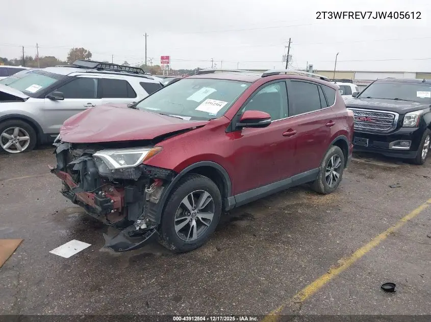 2T3WFREV7JW405612 2018 Toyota Rav4 Xle