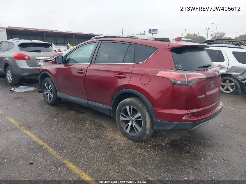 2T3WFREV7JW405612 2018 Toyota Rav4 Xle