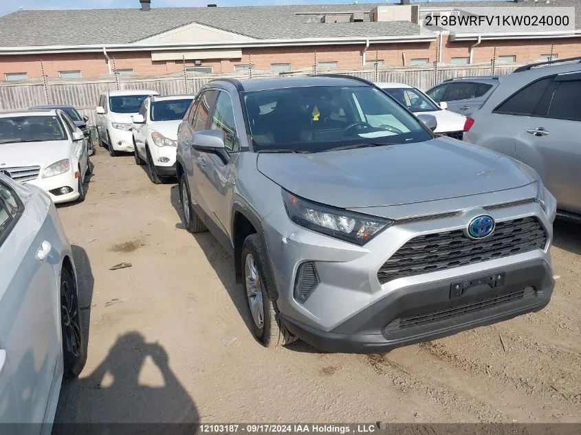 2T3BWRFV1KW024000 2019 Toyota Rav4 Le