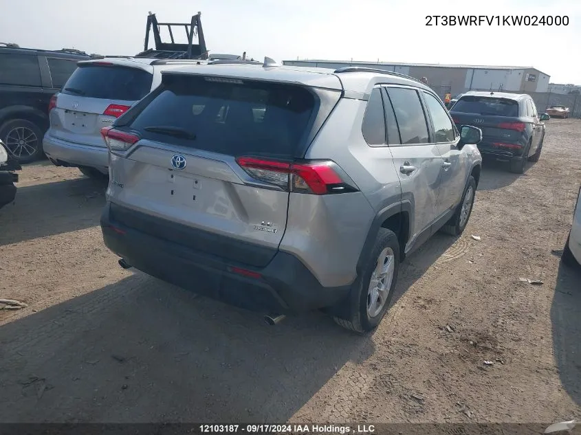 2T3BWRFV1KW024000 2019 Toyota Rav4 Le