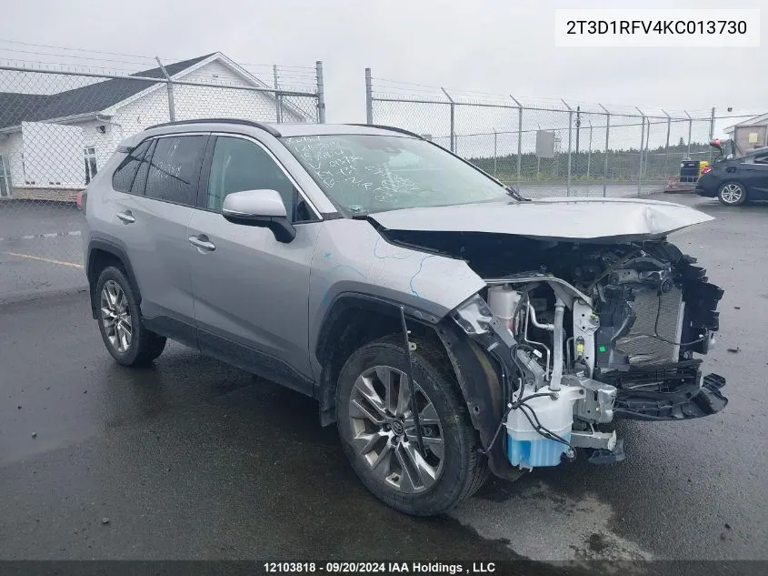 2T3D1RFV4KC013730 2019 Toyota Rav4 Limited