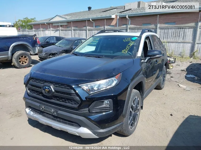 2T3J1RFV4KC005081 2019 Toyota Rav4 Trail