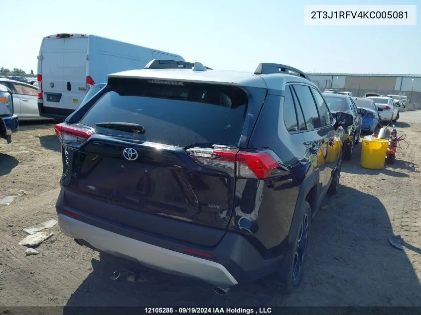 2019 Toyota Rav4 Trail VIN: 2T3J1RFV4KC005081 Lot: 12105288