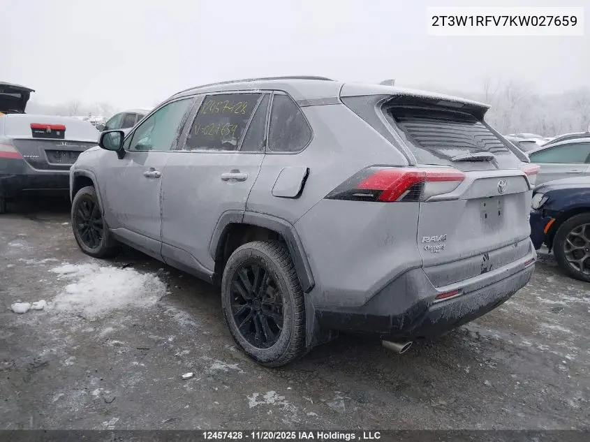 2T3W1RFV7KW027659 2019 Toyota Rav4 Xle