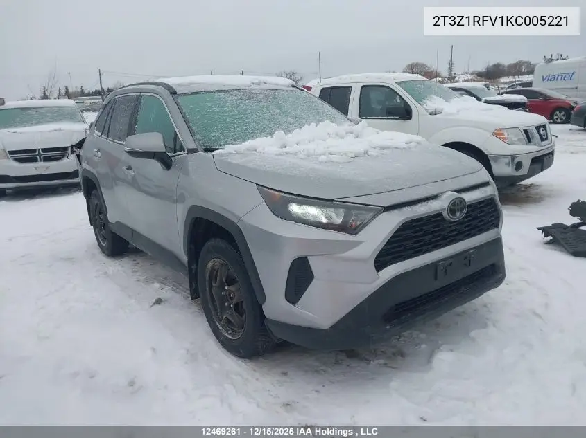 2T3Z1RFV1KC005221 2019 Toyota Rav4 Le