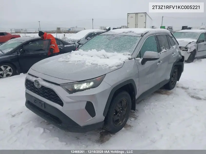 2T3Z1RFV1KC005221 2019 Toyota Rav4 Le
