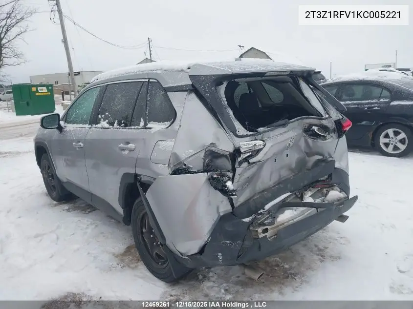 2T3Z1RFV1KC005221 2019 Toyota Rav4 Le