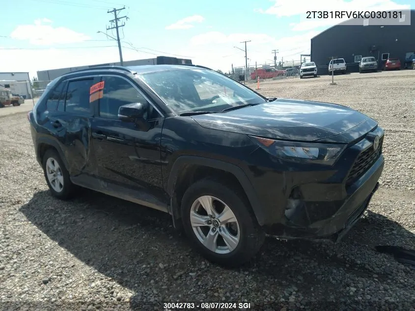 2019 Toyota Rav4 Le VIN: 2T3B1RFV6KC030181 Lot: 30042783