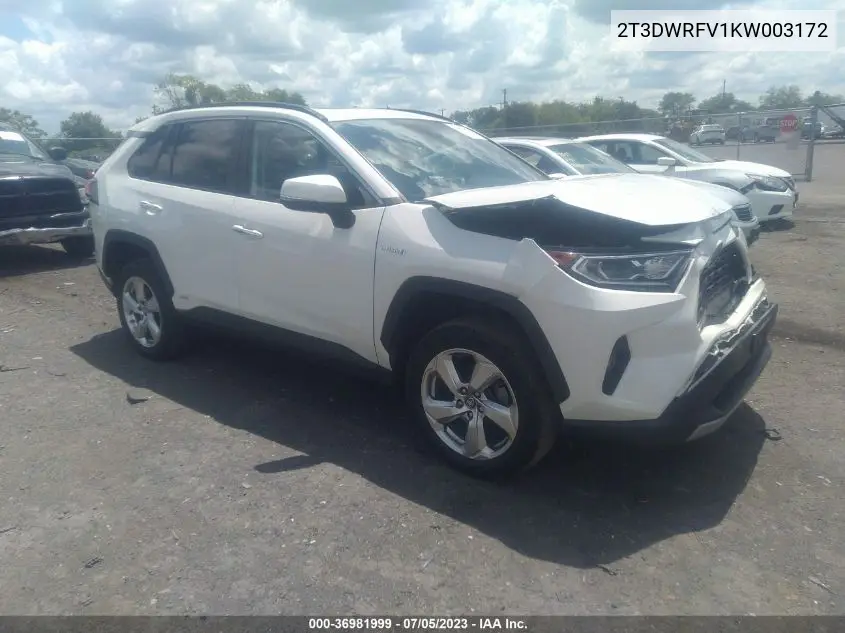 2T3DWRFV1KW003172 2019 Toyota Rav4 Hybrid Limited