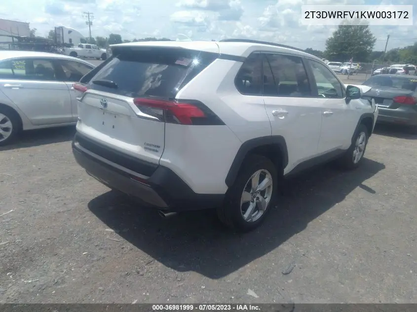 2T3DWRFV1KW003172 2019 Toyota Rav4 Hybrid Limited