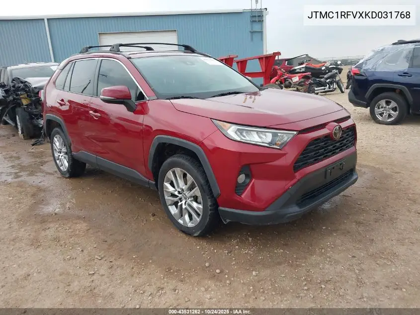 JTMC1RFVXKD031768 2019 Toyota Rav4 Xle Premium