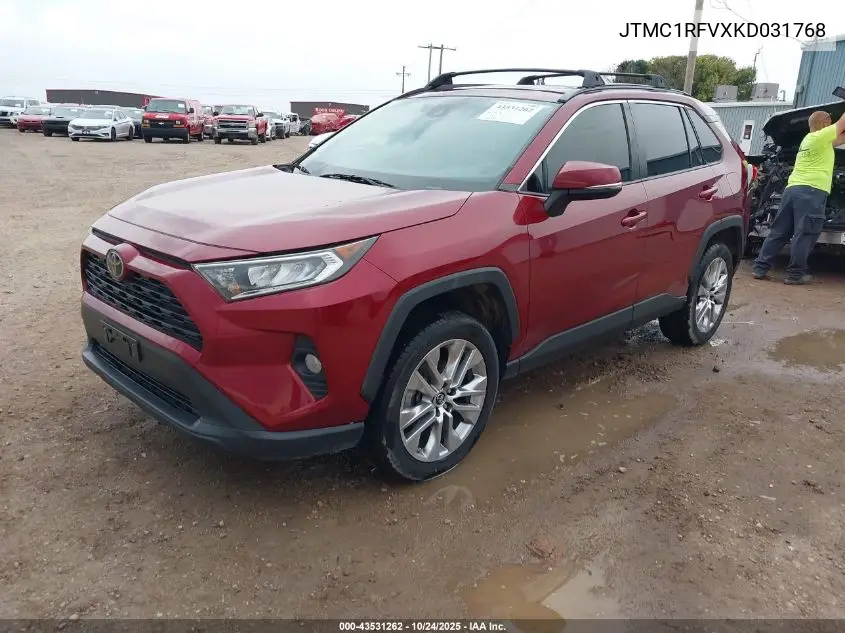 JTMC1RFVXKD031768 2019 Toyota Rav4 Xle Premium