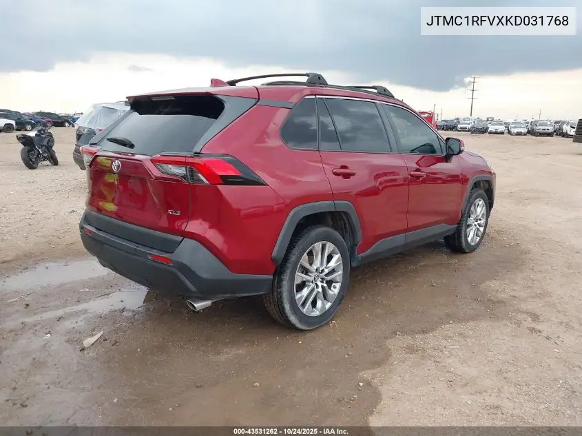 JTMC1RFVXKD031768 2019 Toyota Rav4 Xle Premium