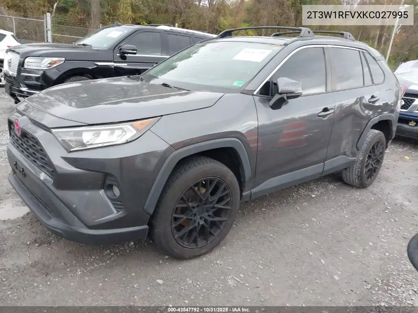 2T3W1RFVXKC027995 2019 Toyota Rav4 Xle
