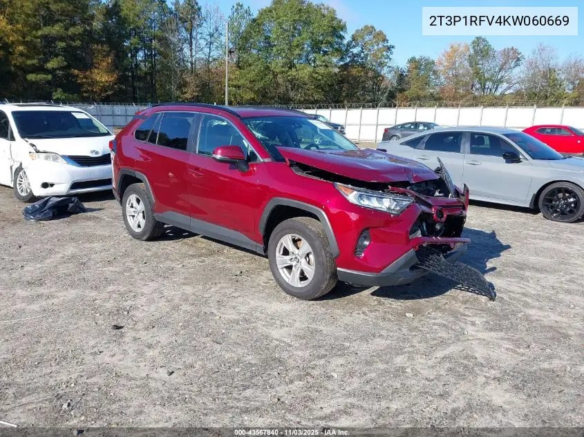 2T3P1RFV4KW060669 2019 Toyota Rav4 Xle