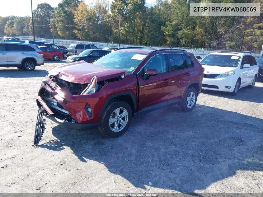 2T3P1RFV4KW060669 2019 Toyota Rav4 Xle