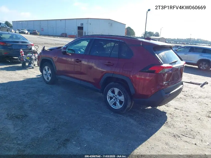 2T3P1RFV4KW060669 2019 Toyota Rav4 Xle