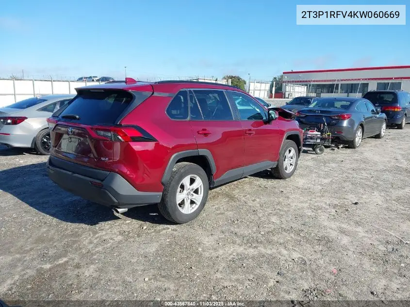 2T3P1RFV4KW060669 2019 Toyota Rav4 Xle
