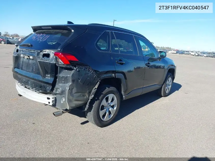 2T3F1RFV4KC040547 2019 Toyota Rav4 Le