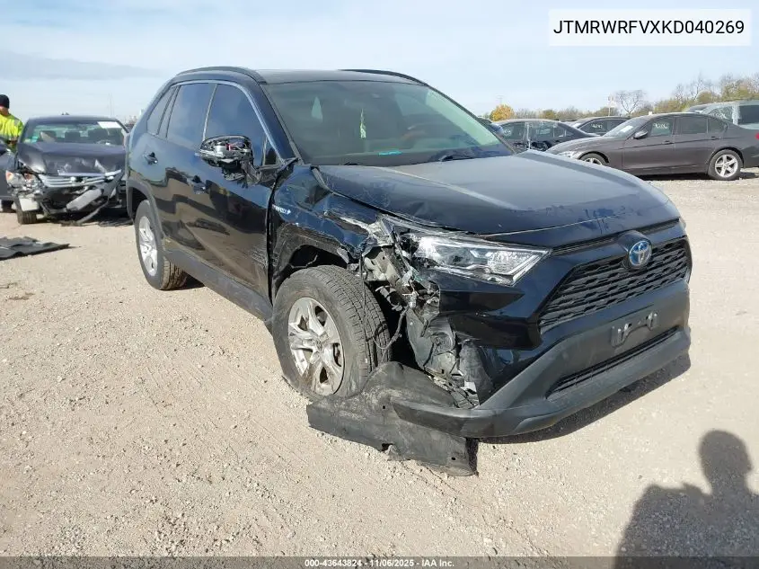 JTMRWRFVXKD040269 2019 Toyota Rav4 Hybrid Xle