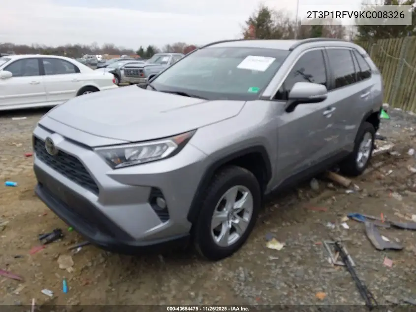 2T3P1RFV9KC008326 2019 Toyota Rav4 Xle