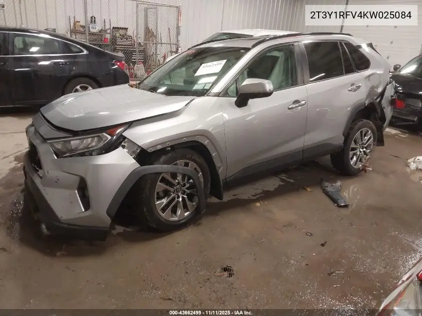 2T3Y1RFV4KW025084 2019 Toyota Rav4 Limited