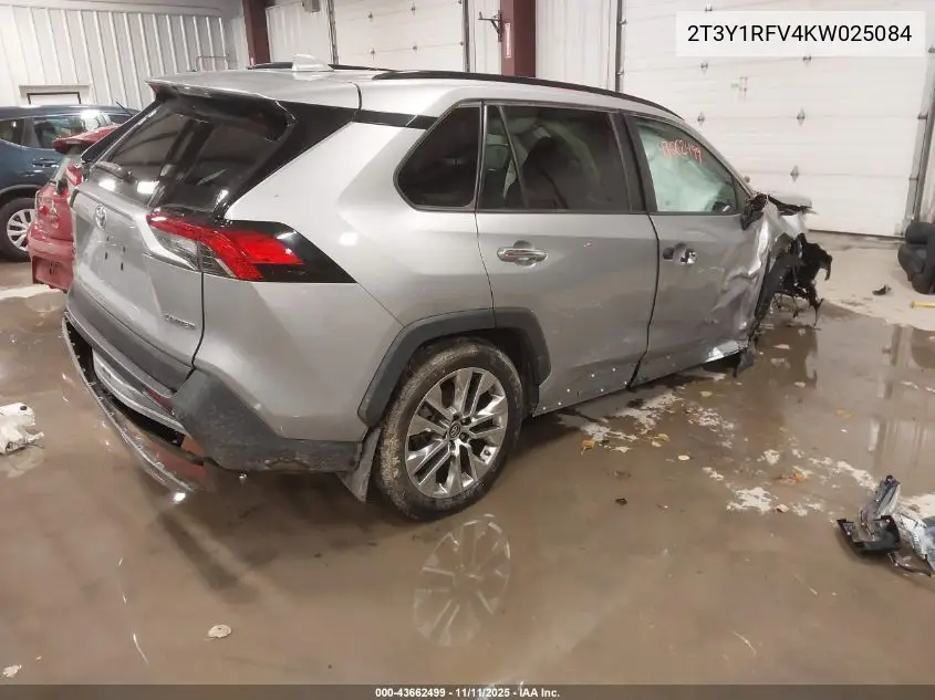 2T3Y1RFV4KW025084 2019 Toyota Rav4 Limited