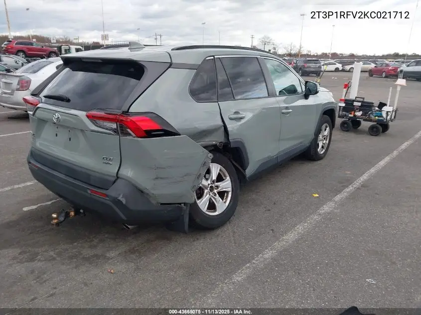 2T3P1RFV2KC021712 2019 Toyota Rav4 Xle