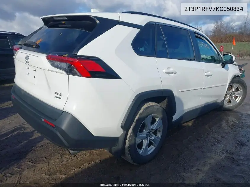 2T3P1RFV7KC050834 2019 Toyota Rav4 Xle