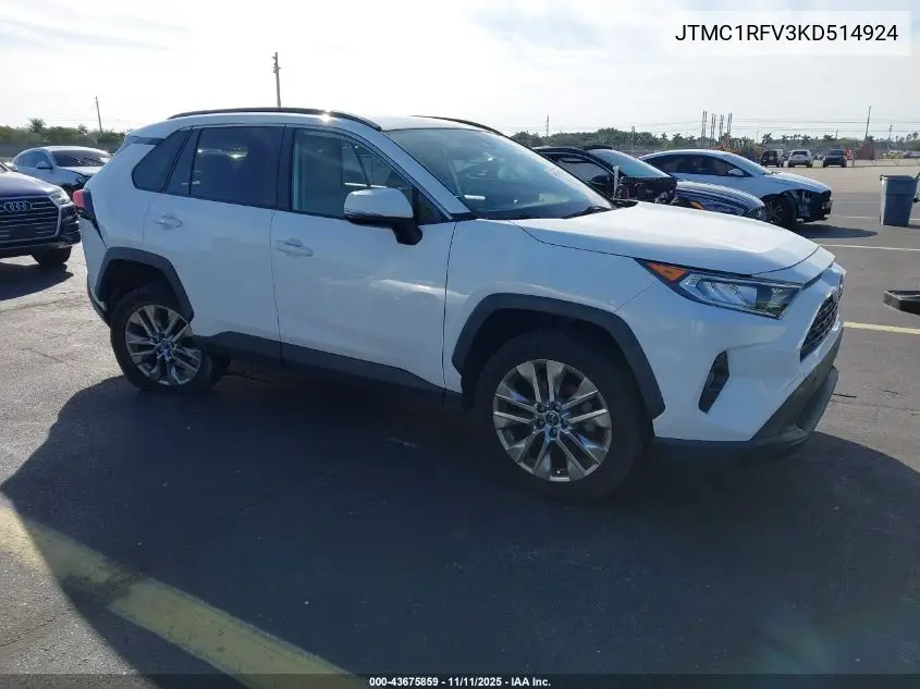 JTMC1RFV3KD514924 2019 Toyota Rav4 Xle Premium