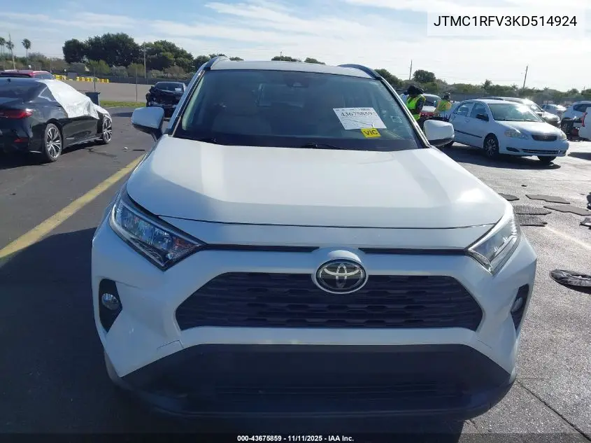 JTMC1RFV3KD514924 2019 Toyota Rav4 Xle Premium