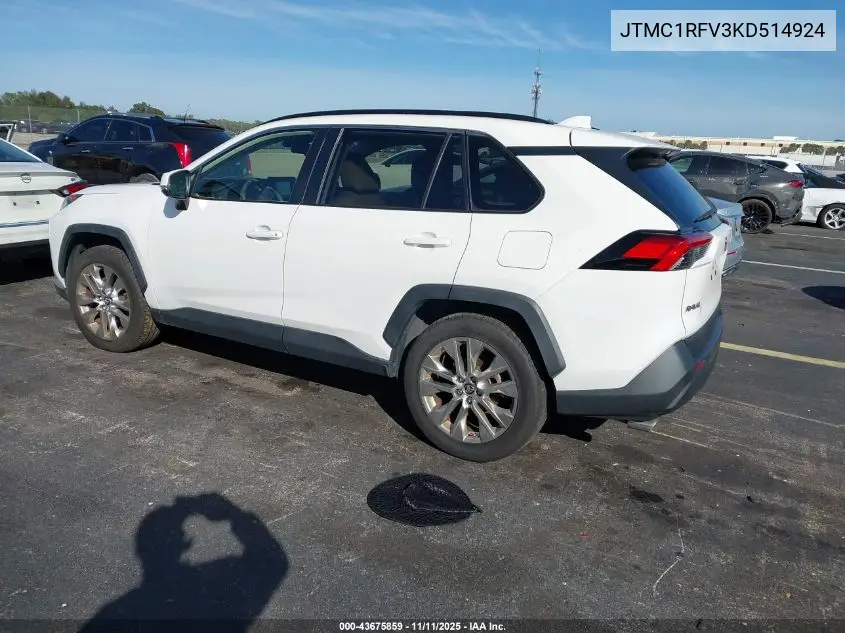 JTMC1RFV3KD514924 2019 Toyota Rav4 Xle Premium