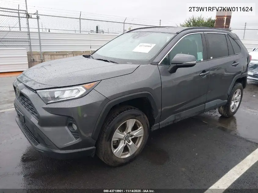 2T3W1RFV7KW011624 2019 Toyota Rav4 Xle