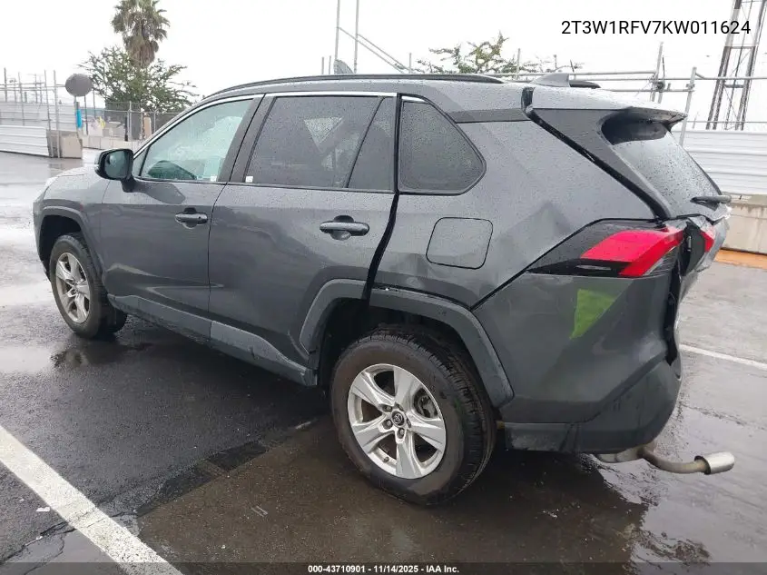 2T3W1RFV7KW011624 2019 Toyota Rav4 Xle